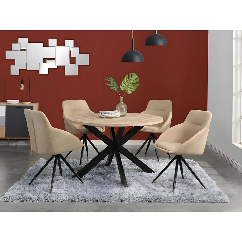 Vente-unique Esstisch TILKI MDF Metall Eiche  