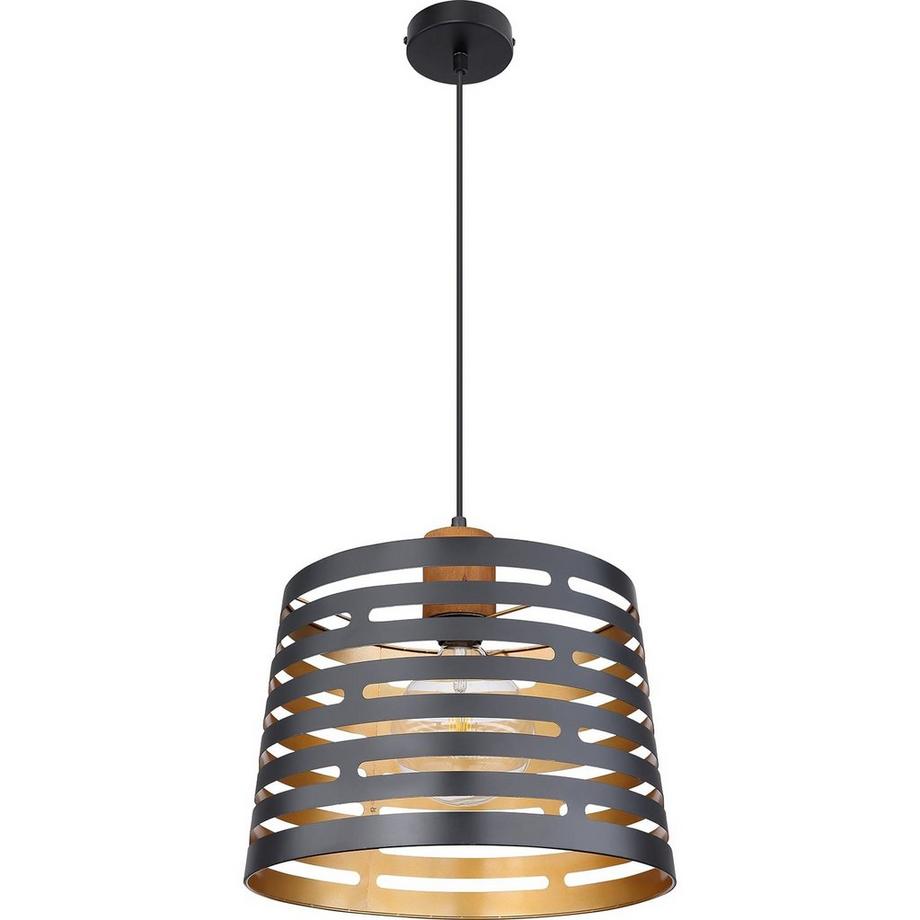 mutoni Lampada a sospensione Ablona in metallo nero opaco 1xE27  