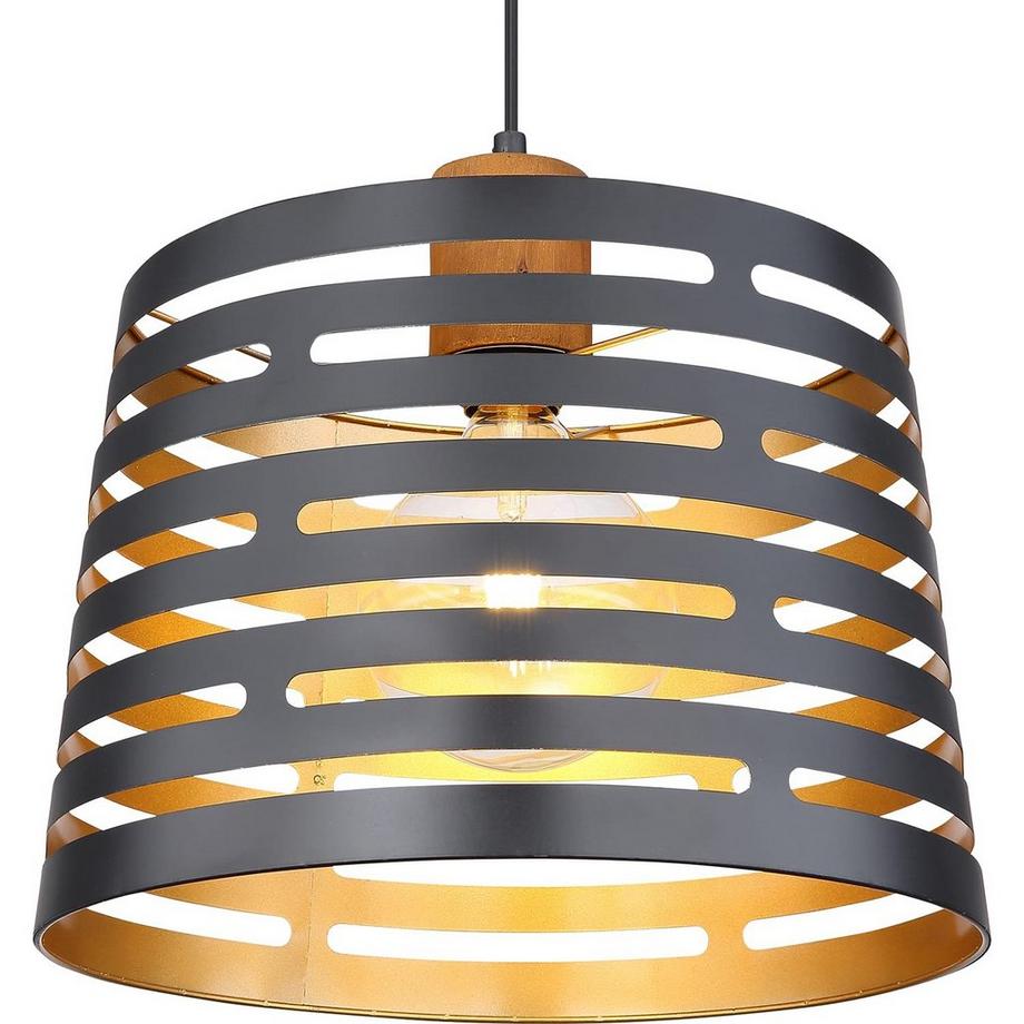 mutoni Lampada a sospensione Ablona in metallo nero opaco 1xE27  