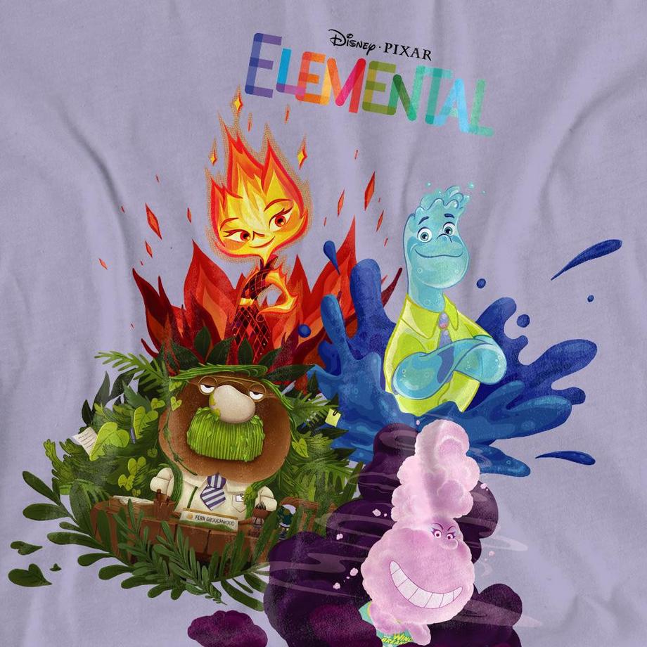 Elementals  Maglietta Scena Di Gruppo Cotone 