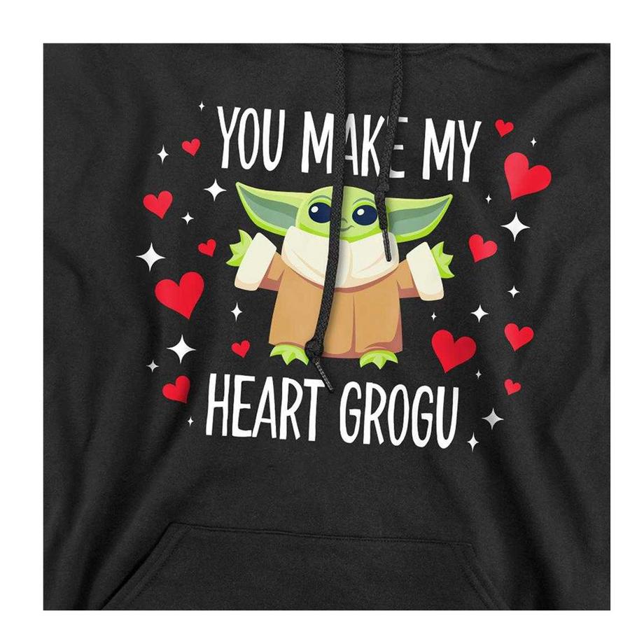 STAR WARS You Make My Heart Grogu Felpa Con Cappuccio  