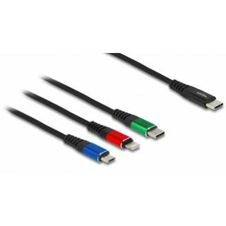 DeLock  USB Ladekabel 3 in 1 USB Type-C™ zu Lightning™ / Micro USB / USB Type-C™ 30 cm 