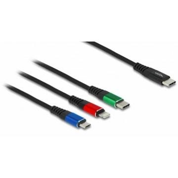 86820 cavo USB 0,3 m USB 2.0 USB C USB C/Micro-USB B/Lightning Nero, Blu, Verde, Rosso
