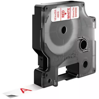 ABB Stotz S&J  Cassetta nastro DYMO D1 45015 Colore Nastro: Bianco Colore carattere:Rosso 12 mm 7 m 