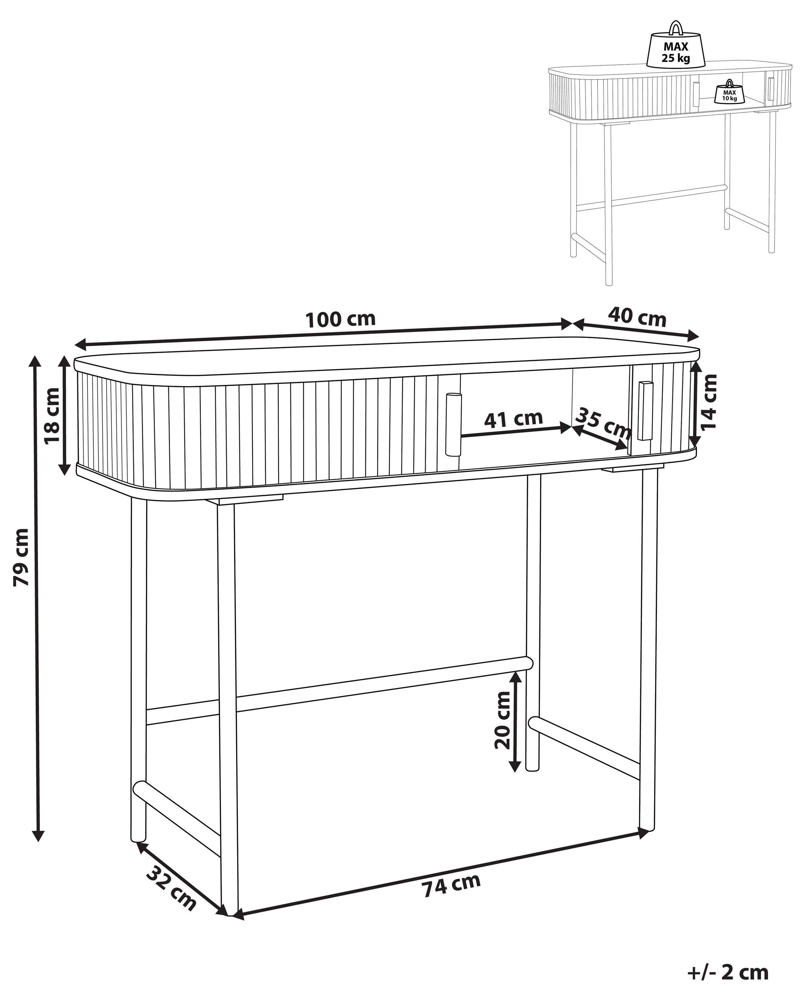 Beliani Tavolino consolle en Legno di Paulownia Moderno CARNEY  