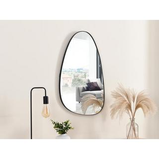 Vente-unique Miroir organique en métal - L. 72 x H. 35 cm - Noir - MANAROLA  