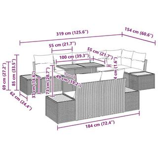 VidaXL Canapé de jardin poly rattan  
