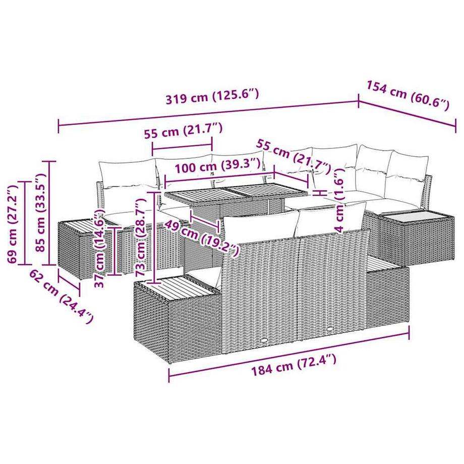 VidaXL Gartensofa poly-rattan  