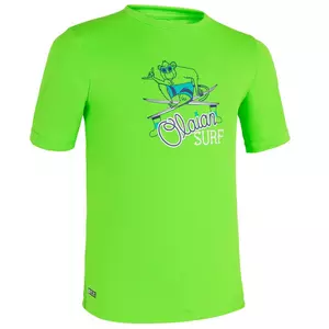 Wasser-T-Shirt UV-Schutz Surfen Kinder grün bedruckt