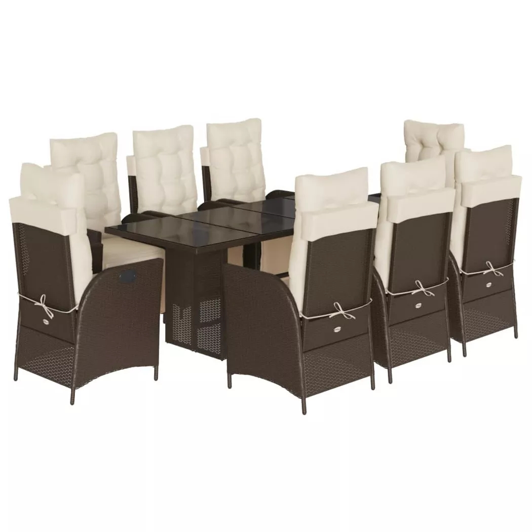 VidaXL - Garten essgruppe poly-rattan, One Size, Braun