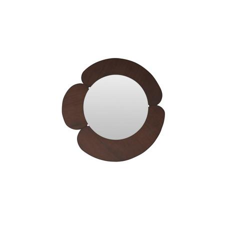 Tikamoon Specchio tondo in legno di mindi scuro 110x110 cm Sara  