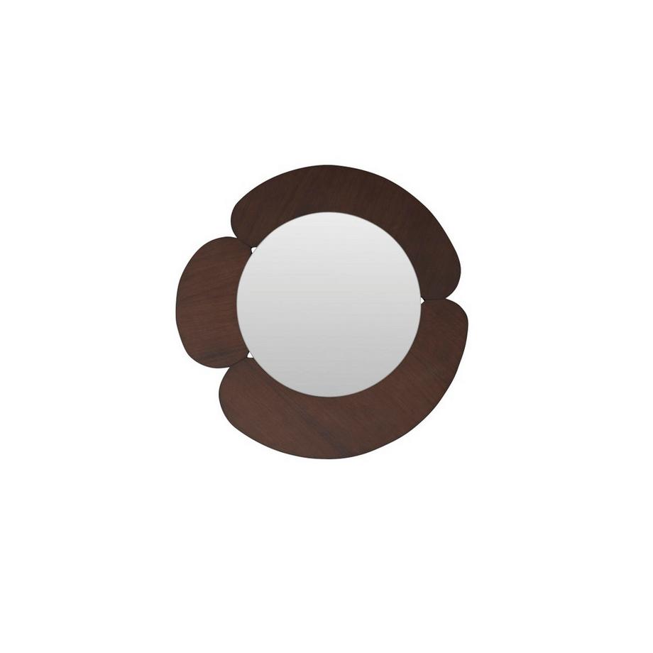 Specchio tondo in legno di mindi scuro 110x110 cm Sara