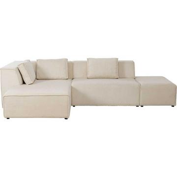 Ecksofa Infinity Ottomane Cord creme links