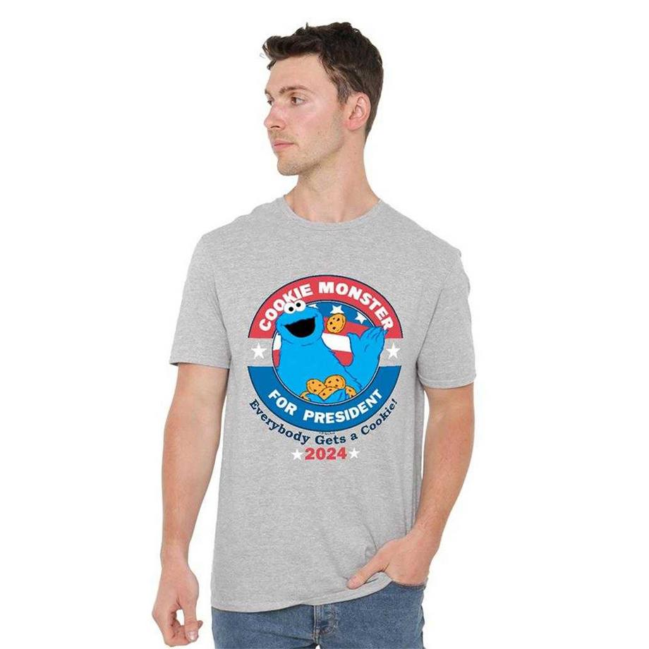 Sesame Street T-Shirt Cookie Monster Pour Président  