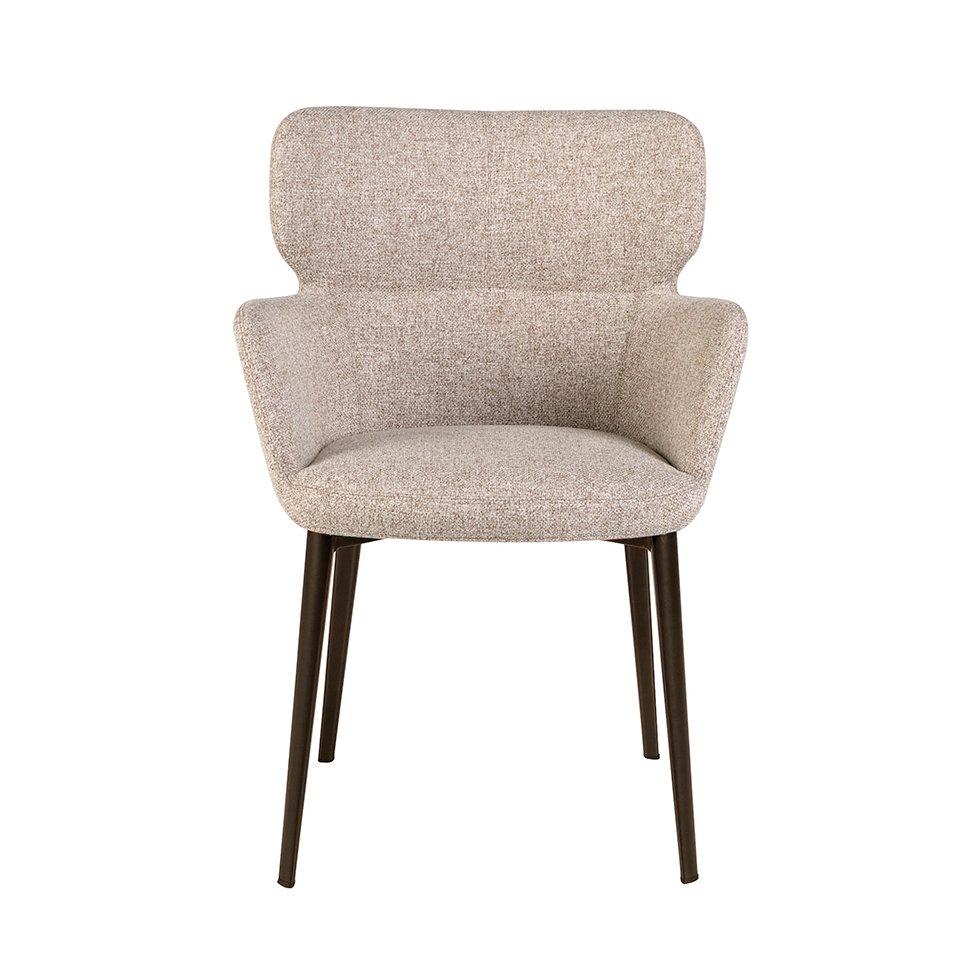 ANGEL CERDA Brauner marmorierter Stoffstuhl  