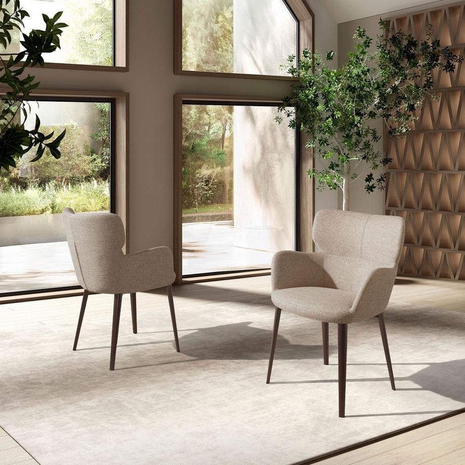 ANGEL CERDA Sedia in tessuto marrone marmorizzato  