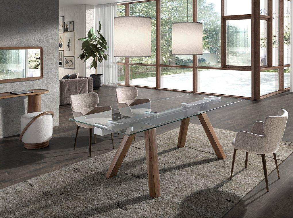 ANGEL CERDA Brauner marmorierter Stoffstuhl  