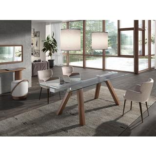 ANGEL CERDA Brauner marmorierter Stoffstuhl  