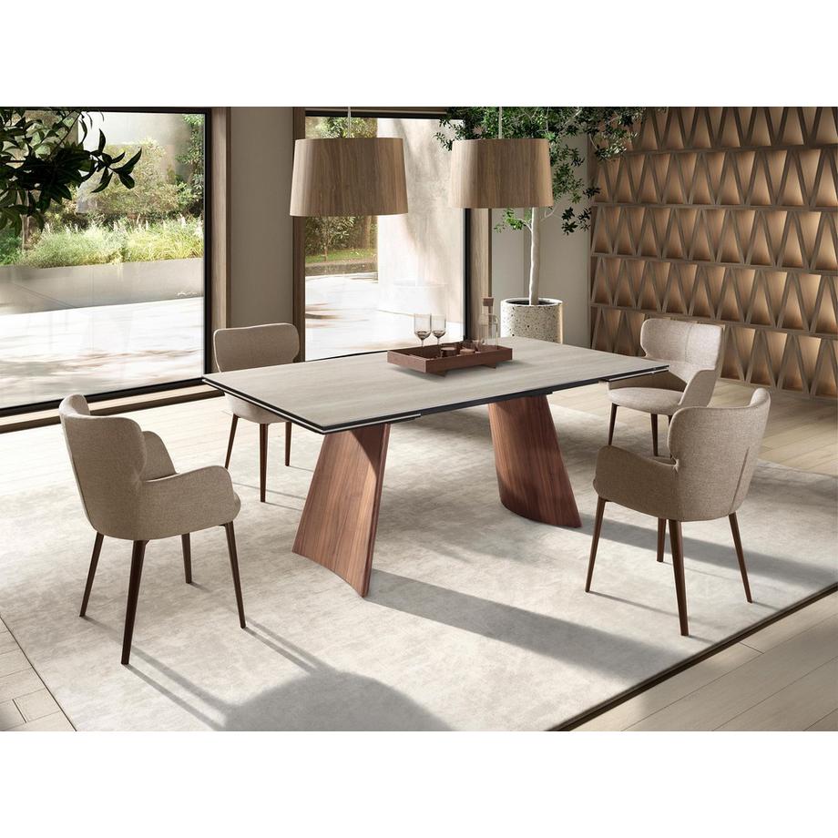 ANGEL CERDA Sedia in tessuto marrone marmorizzato  