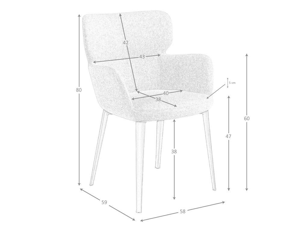 ANGEL CERDA Brauner marmorierter Stoffstuhl  