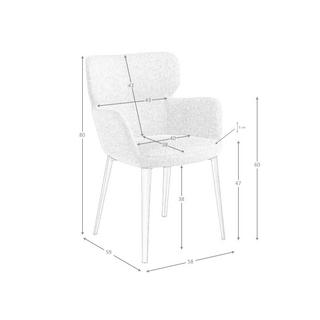 ANGEL CERDA Brauner marmorierter Stoffstuhl  