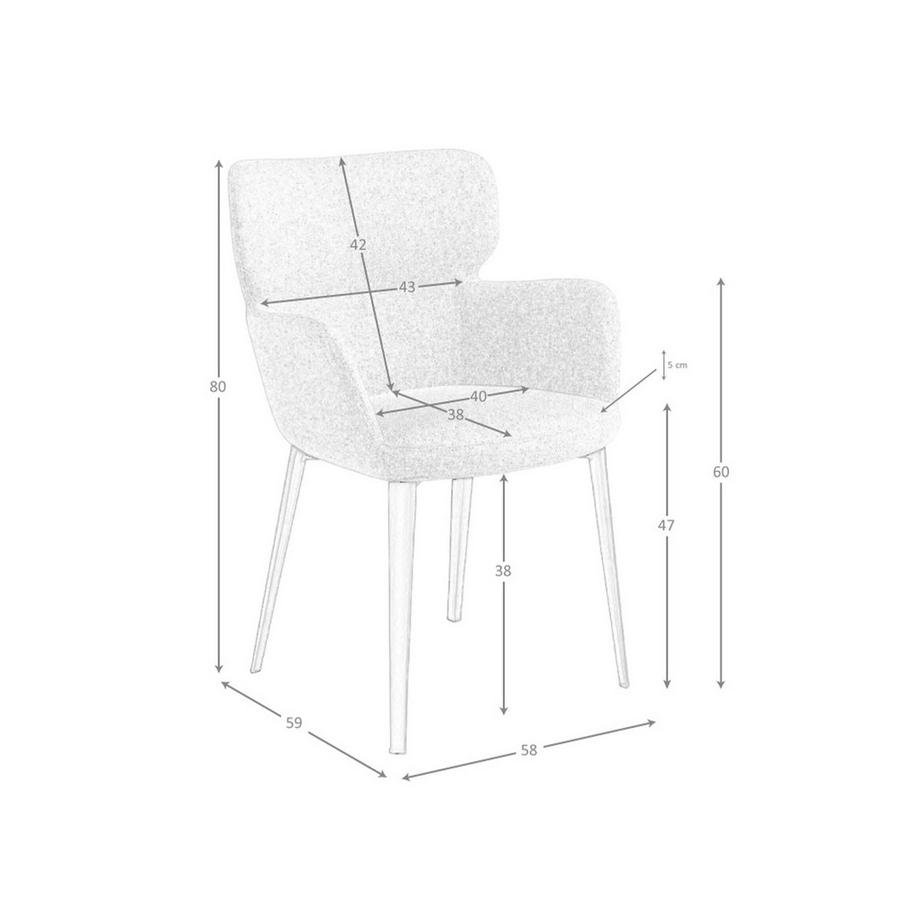 ANGEL CERDA Sedia in tessuto marrone marmorizzato  