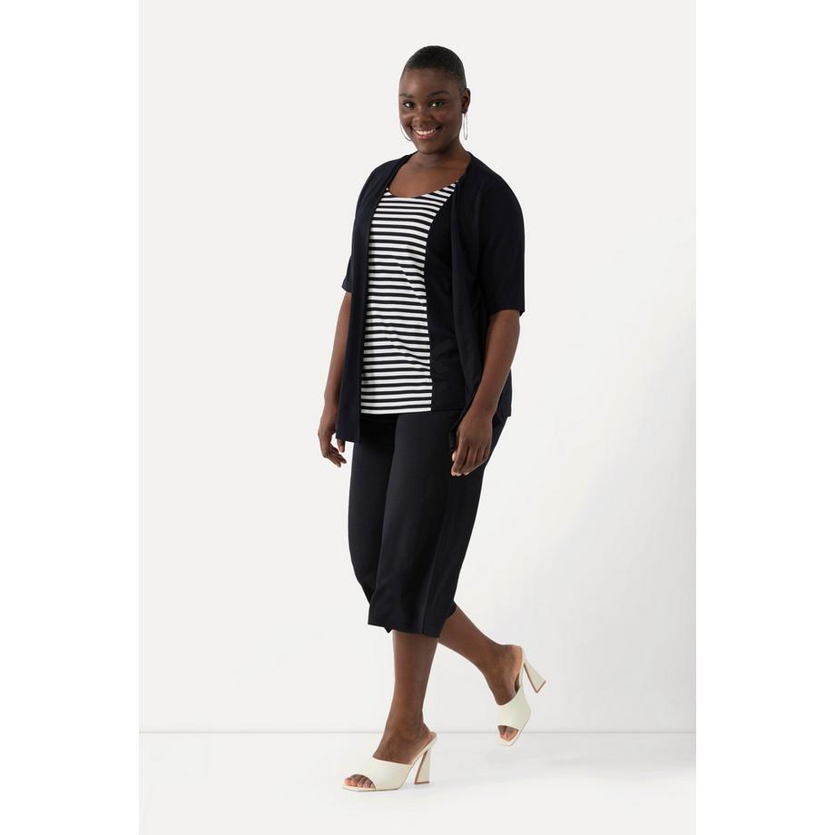 Ulla Popken Jupe-culotte Slinky Longueur Mollet Jambe Large Taille Élastique  