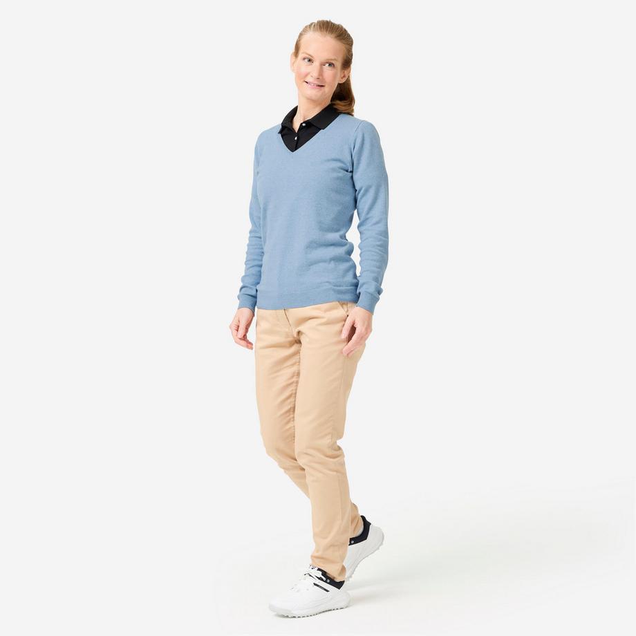 INESIS  Pullover golf donna scollo a V cotone 