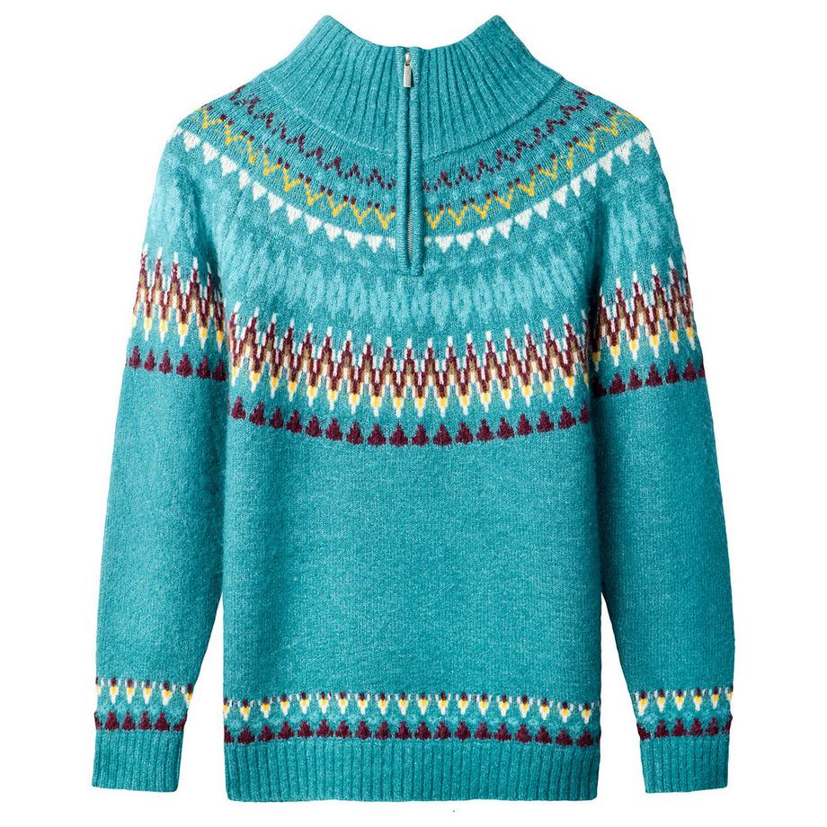 Joe Browns Grobstrick Fair Isle Halb-Reissverschluss Pullover  
