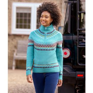Joe Browns Pull Fair Isle Demi-Zip Maille Épaisse  