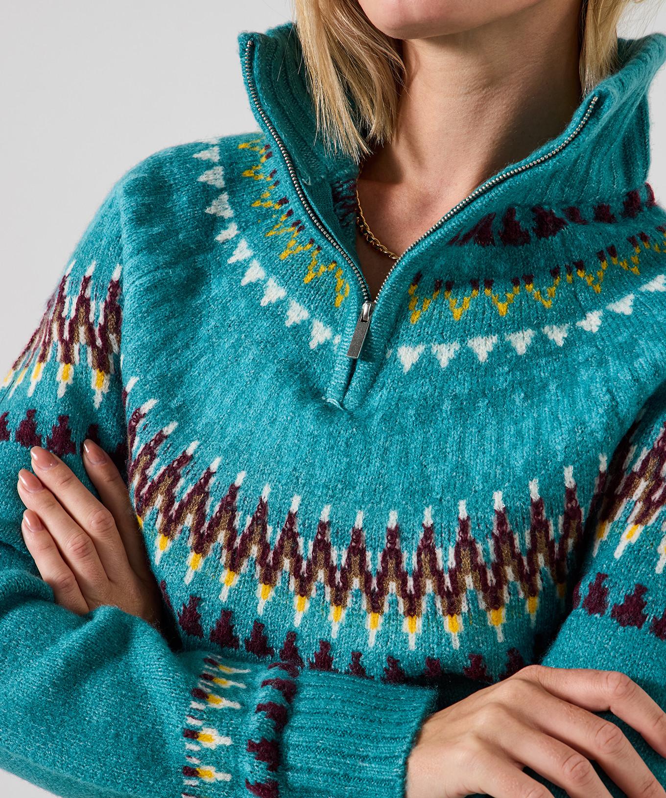 Joe Browns Pull Fair Isle Demi-Zip Maille Épaisse  