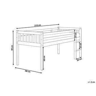 Beliani Letto a mezza altezza en Legno di caucciù Scandinavo PEIPIN  