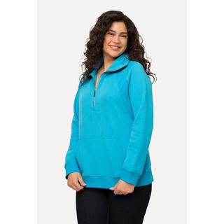 Ulla Popken  Sweat-shirt col montant et manches longues, fermeture à glissière 