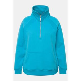 Ulla Popken  Sweatshirt, Stehkragen, Zipper, Langarm 