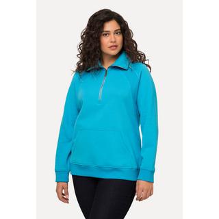 Ulla Popken  Sweat-shirt col montant et manches longues, fermeture à glissière 