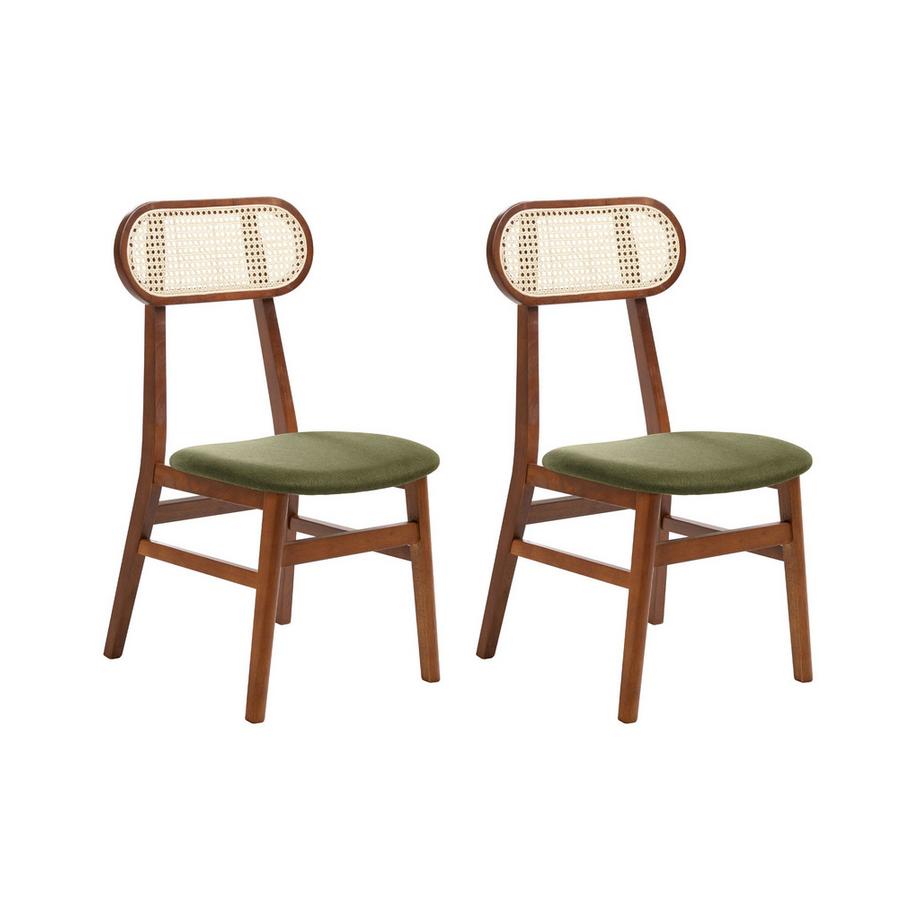 Set di 2 sedie da pranzo en Legno di caucciù Boho FALLON
