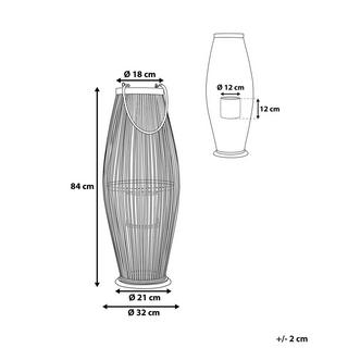 Beliani  Laterne aus Bambusholz Rustikal TAHITI 