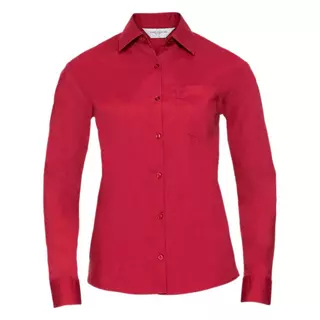 Russell  Collection Ladies/Womens Shirt à manches longues Rouge Bariolé