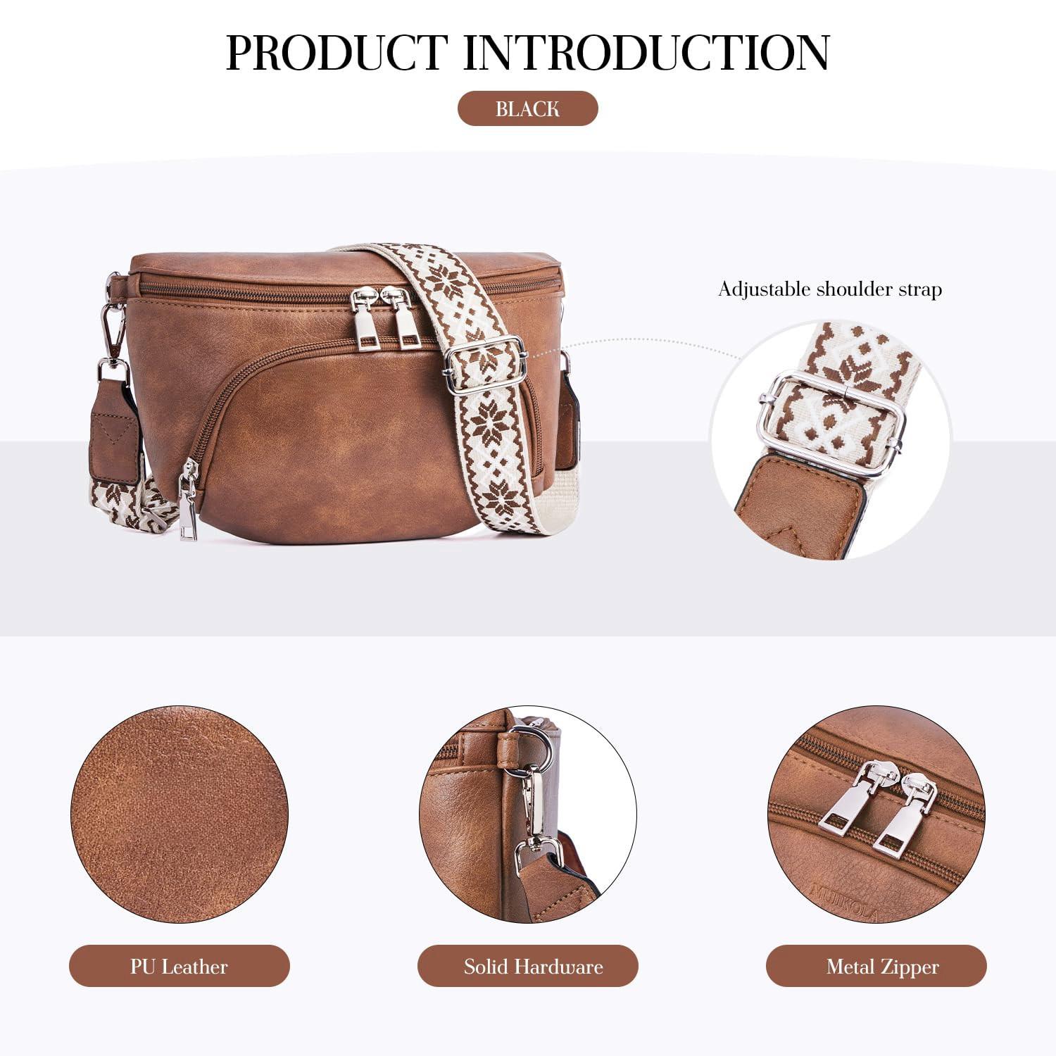 Only-bags.store Vegane Leder Umhängetasche mit RFID Blocker Kartenfach  