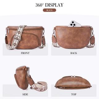 Only-bags.store Vegane Leder Umhängetasche mit RFID Blocker Kartenfach  