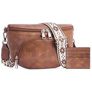 Only-bags.store Vegane Leder Umhängetasche mit RFID Blocker Kartenfach  