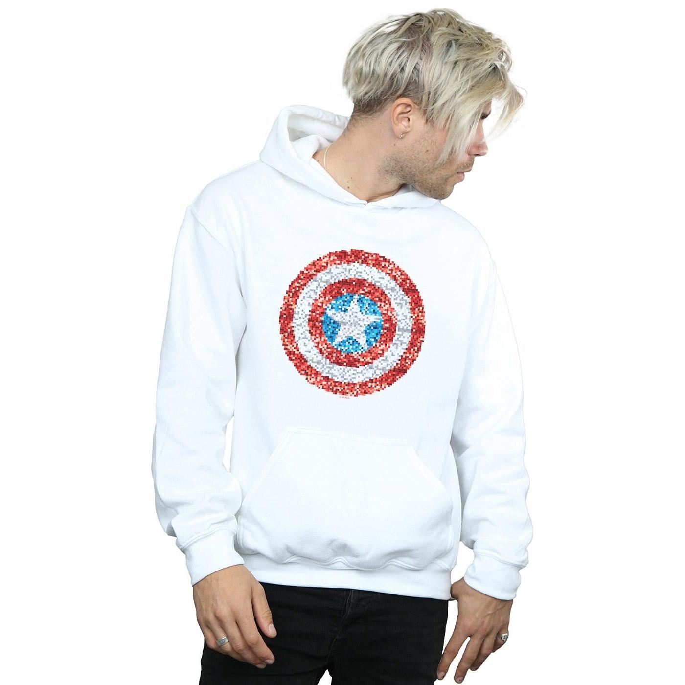 MARVEL Captain America Felpa con Cappuccio Scudo Paillettes  