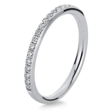 Bague mémoire 585/14K or blanc diamant 0,21ct.