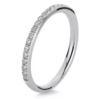 MUAU Schmuck  Mémoire-Ring 585/14K Weissgold Diamant 0.21ct. 