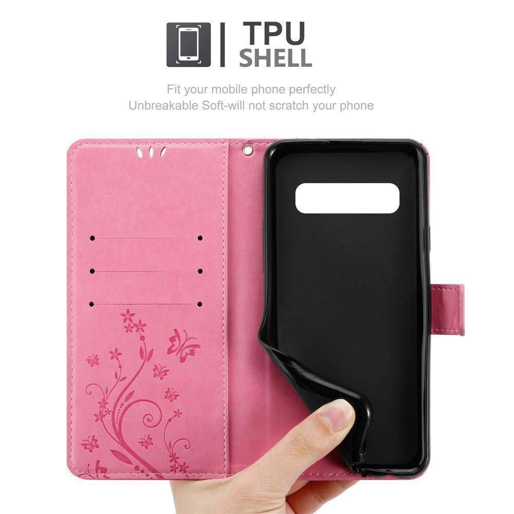 Cadorabo  Hülle für Samsung Galaxy S10 PLUS Blumen Design Magnetverschluss 