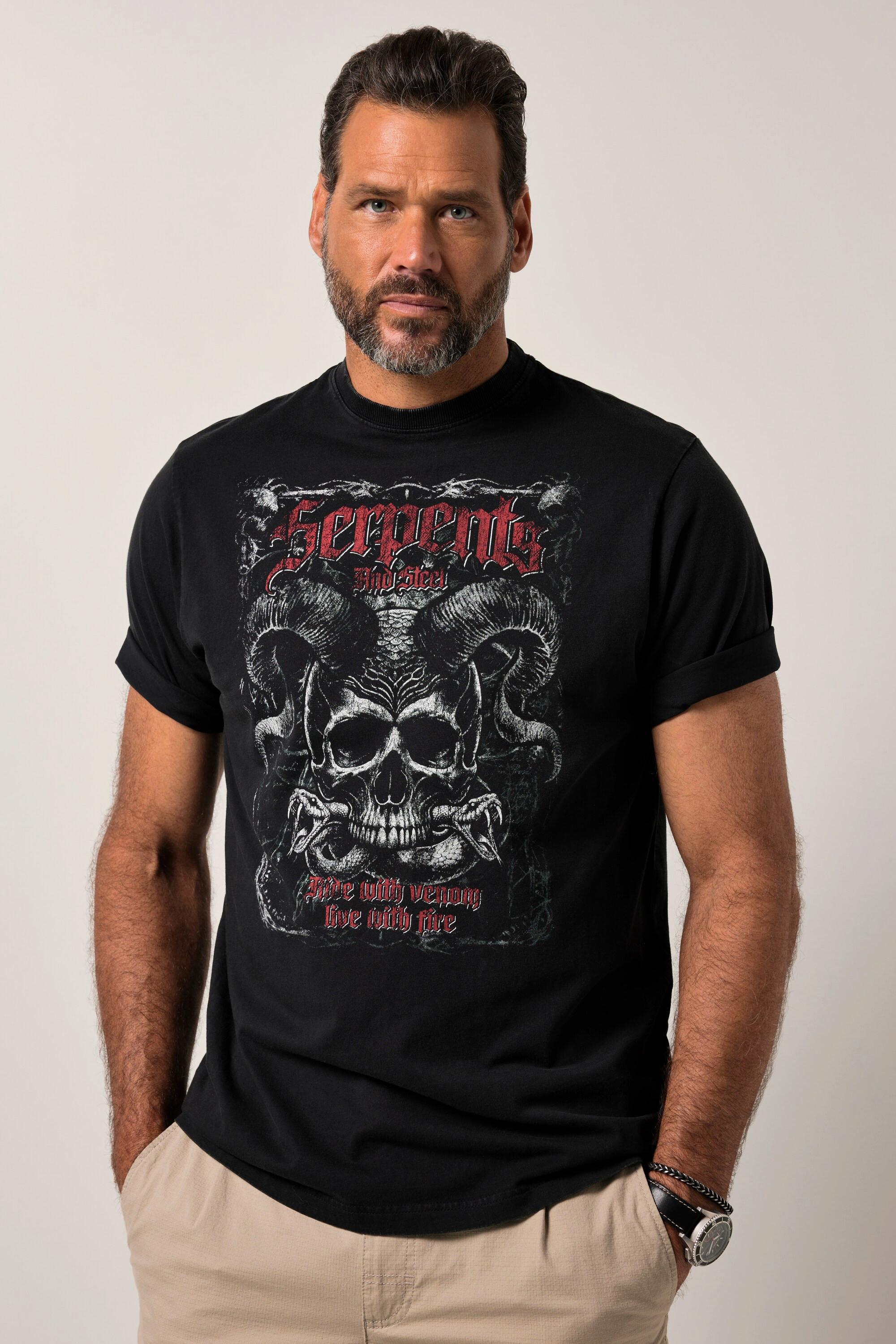 JP1880 T-shirt Mezza Manica Stampa sul Petto Stile Vintage  