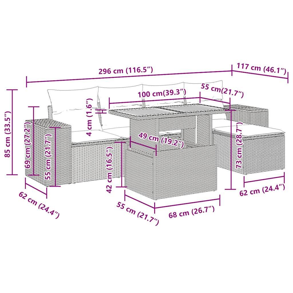 VidaXL Garten sofagarnitur poly-rattan  