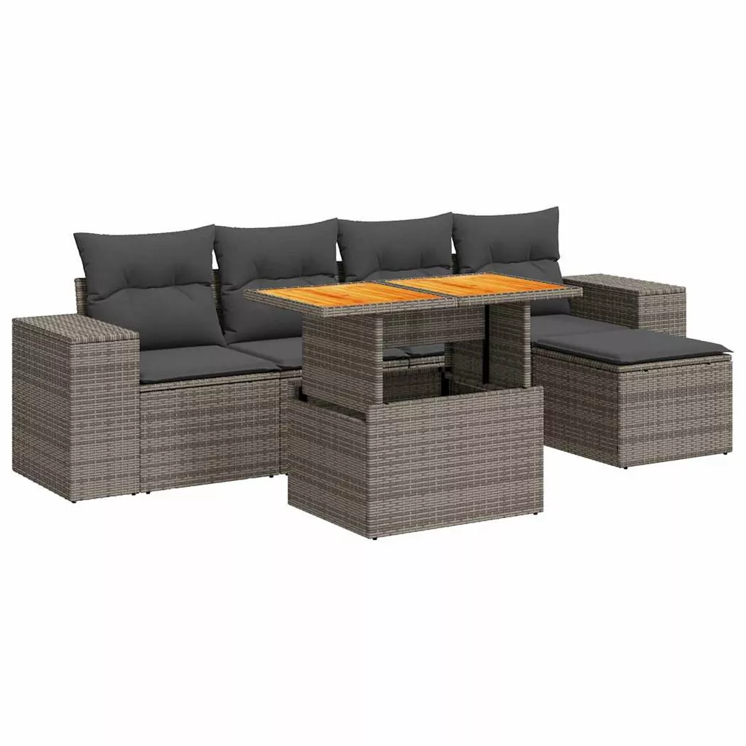 VidaXL - Ensemble de canapés de jardin rotin synthétique, One Size, Gris