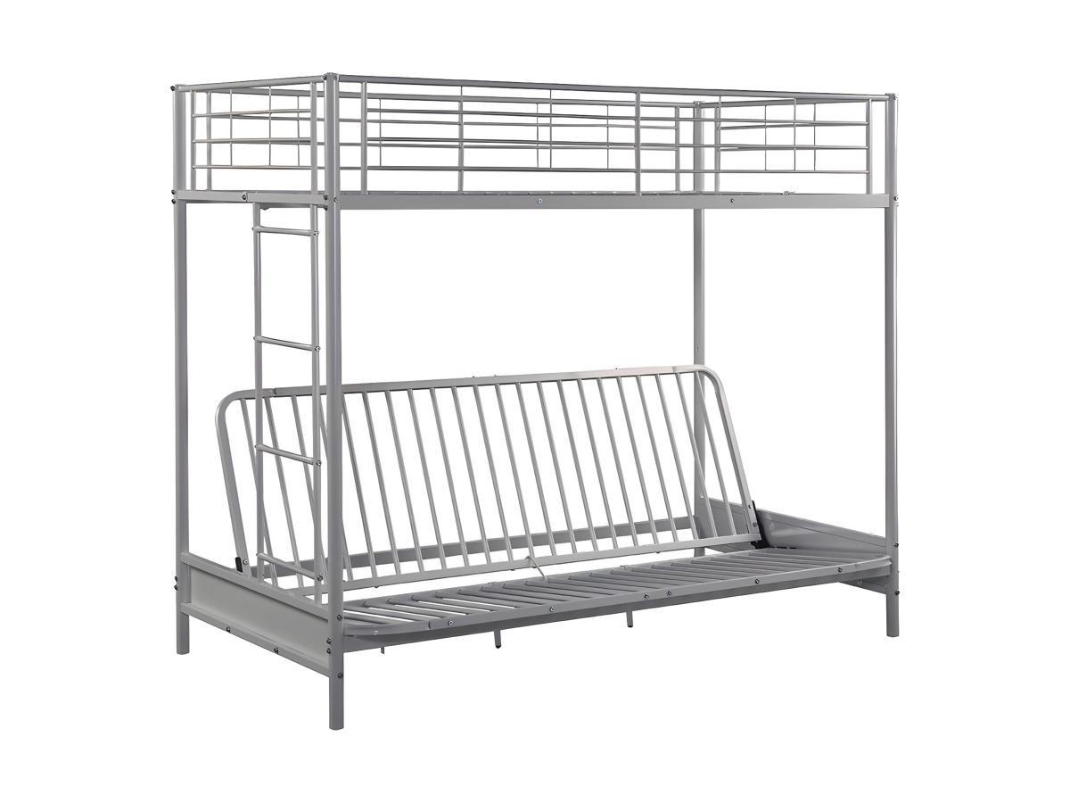 Vente-unique Hochbett mit Schlafsofa - 90 x 190 cm - Metall - Silberfarben - MODULO IV  