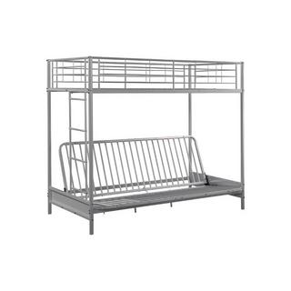 Vente-unique Hochbett mit Schlafsofa - 90 x 190 cm - Metall - Silberfarben - MODULO IV  